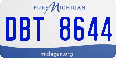 MI license plate DBT8644