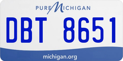 MI license plate DBT8651