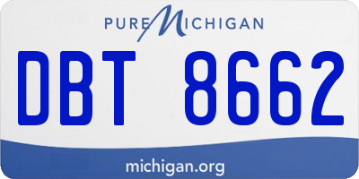 MI license plate DBT8662