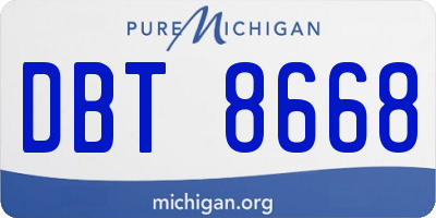MI license plate DBT8668