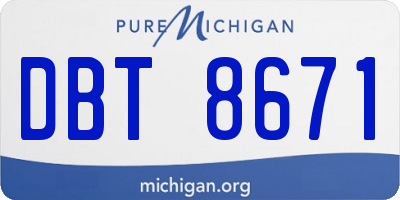 MI license plate DBT8671