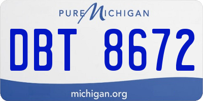 MI license plate DBT8672