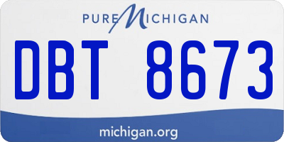 MI license plate DBT8673
