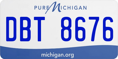 MI license plate DBT8676