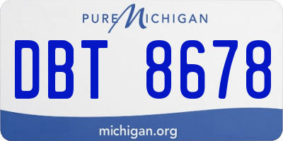 MI license plate DBT8678