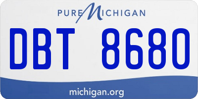 MI license plate DBT8680
