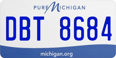 MI license plate DBT8684