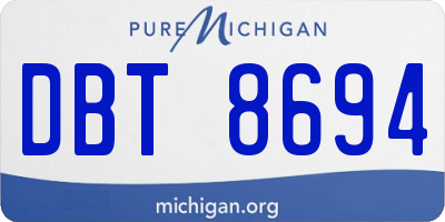 MI license plate DBT8694