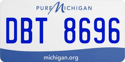 MI license plate DBT8696