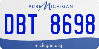 MI license plate DBT8698
