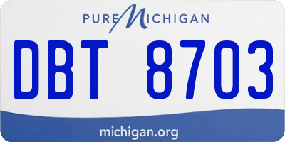 MI license plate DBT8703