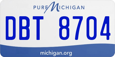 MI license plate DBT8704