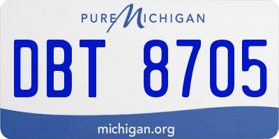 MI license plate DBT8705
