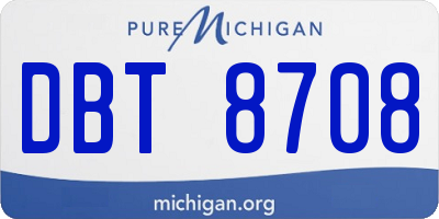 MI license plate DBT8708