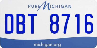 MI license plate DBT8716