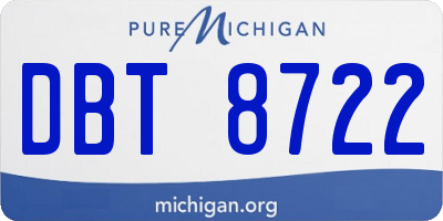 MI license plate DBT8722