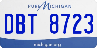 MI license plate DBT8723