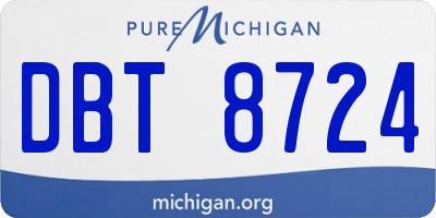 MI license plate DBT8724