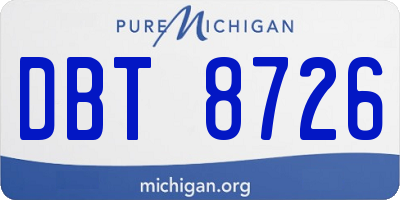 MI license plate DBT8726
