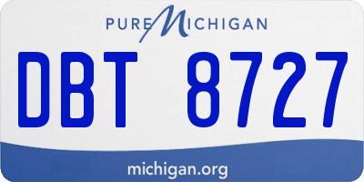 MI license plate DBT8727