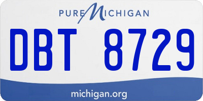 MI license plate DBT8729