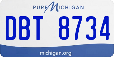 MI license plate DBT8734