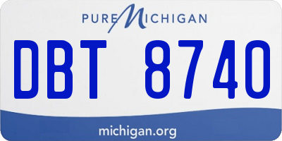 MI license plate DBT8740