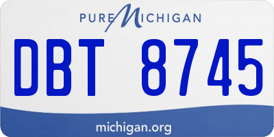 MI license plate DBT8745