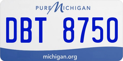 MI license plate DBT8750