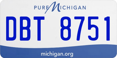 MI license plate DBT8751