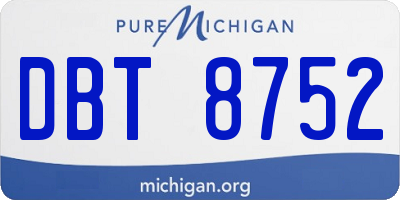 MI license plate DBT8752