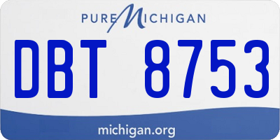MI license plate DBT8753