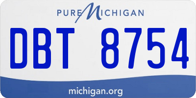 MI license plate DBT8754