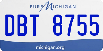 MI license plate DBT8755