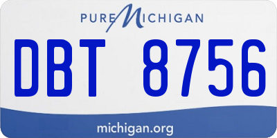 MI license plate DBT8756