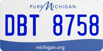 MI license plate DBT8758