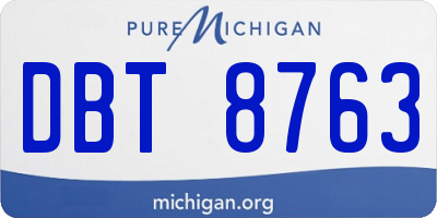 MI license plate DBT8763