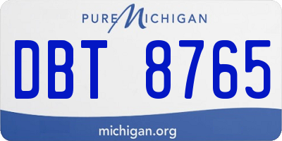 MI license plate DBT8765