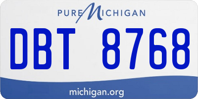 MI license plate DBT8768