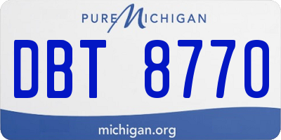 MI license plate DBT8770