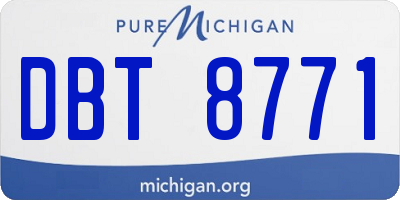 MI license plate DBT8771