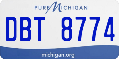 MI license plate DBT8774