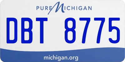 MI license plate DBT8775
