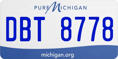 MI license plate DBT8778