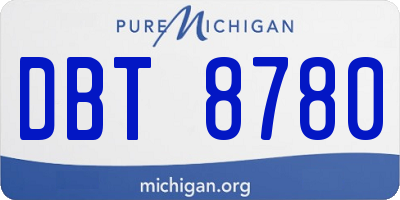 MI license plate DBT8780