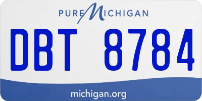 MI license plate DBT8784