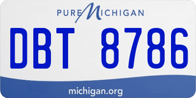 MI license plate DBT8786
