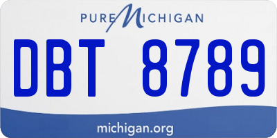 MI license plate DBT8789