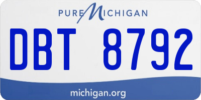 MI license plate DBT8792
