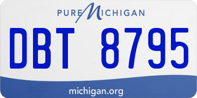 MI license plate DBT8795